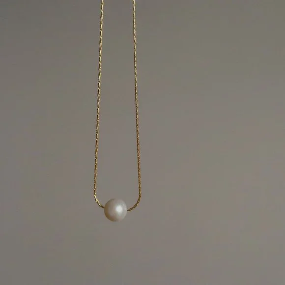 NEW 18K Gold Plated Fresh Water Pearl Necklace - Picture 3 of 8